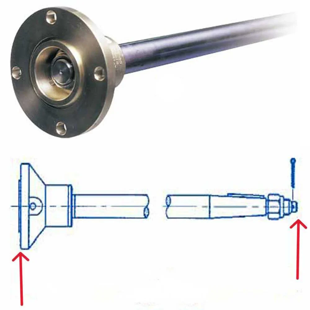 1-1/4" Custom Inboard Prop Shaft System With Borg Warner 5 Inch Drive Coupler Dual Taper 56.188 Inch Assembled Length