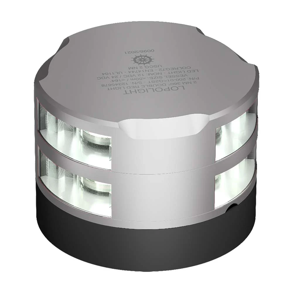 Lopolight 360° Double Stack Anchor Light - 2nm - Round Housing - 0.7M Cable