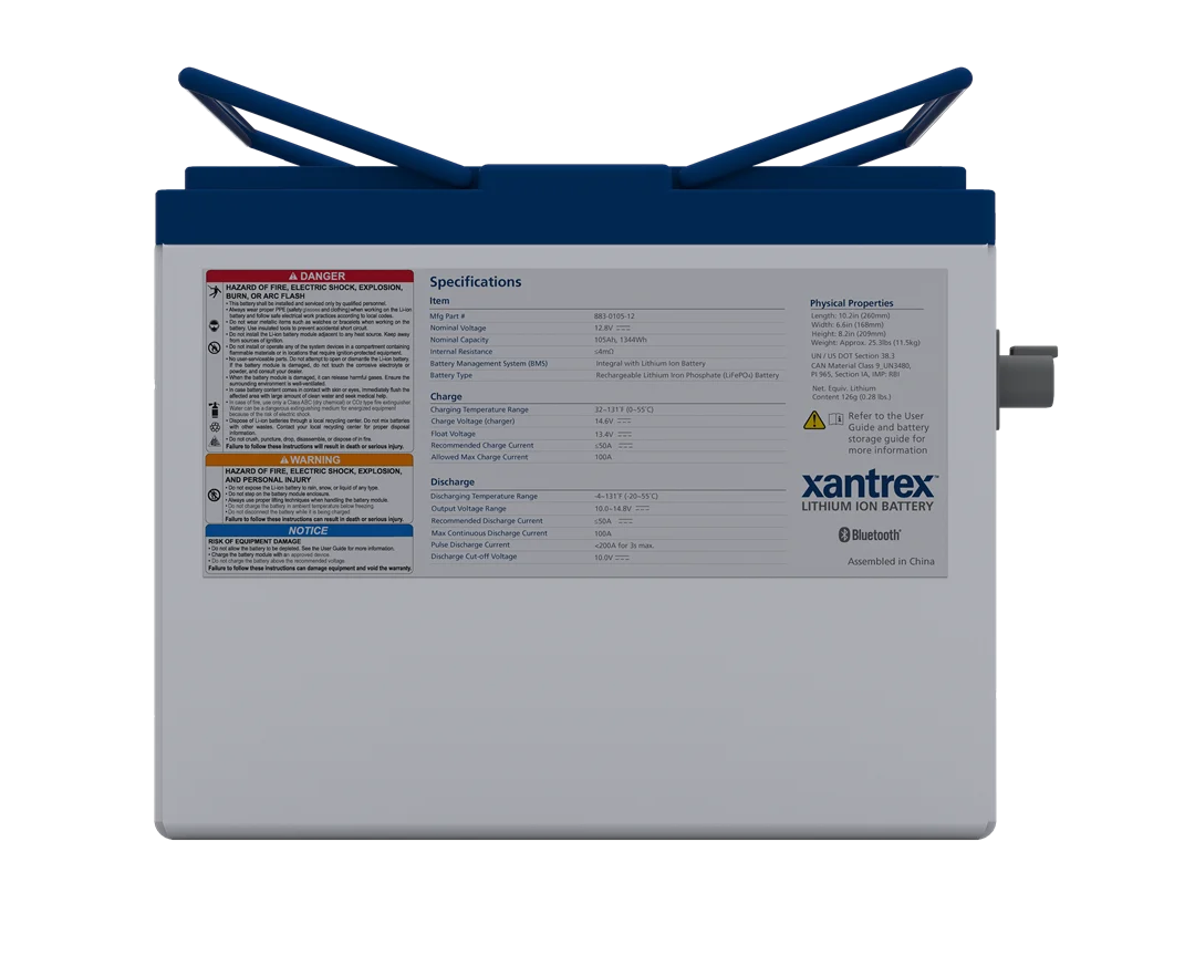 Xantrex Lithium-Ion Battery - 105Ah - 12VDC