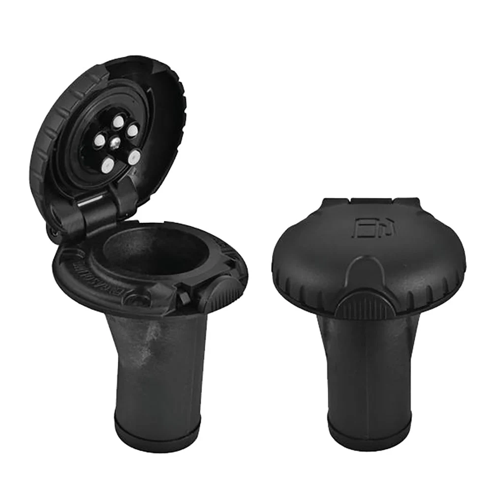 Attwood Deck Fill f/Carbon Canister System - Straight Body & Scalloped Black Plastic Cap