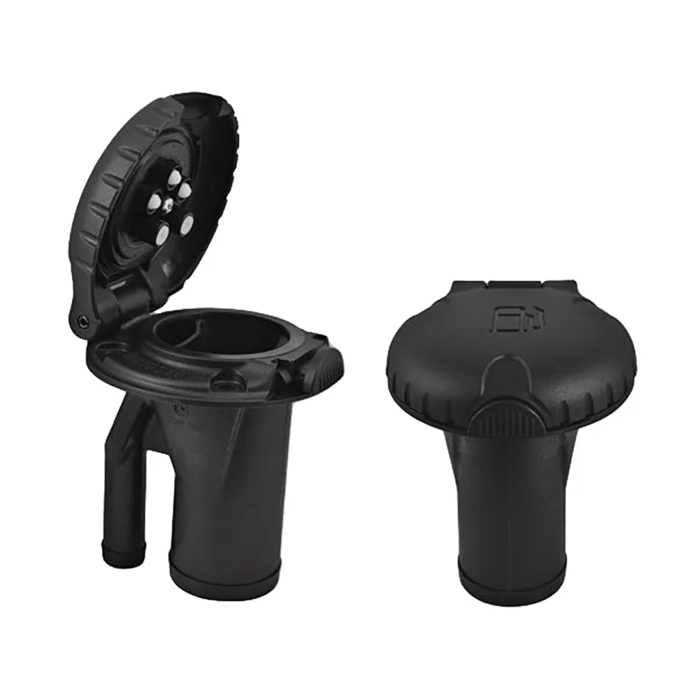 Attwood Deck Fill f/Pressure Relief Systems - Straight Body & Scalloped Black Plastic Cap