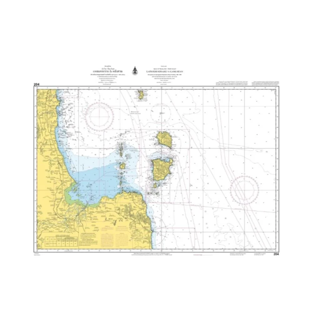 Marine Chart Thailand (Gulf of Thai - West) 204 Laem Kho Kwang to Lang Suan