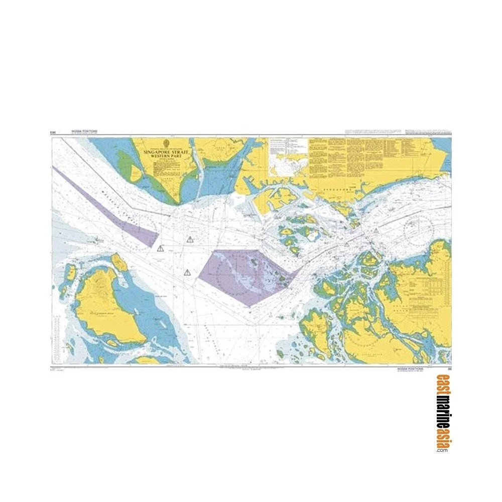 British Admiralty Nautical Chart #3833 Singapore Strait Western Part