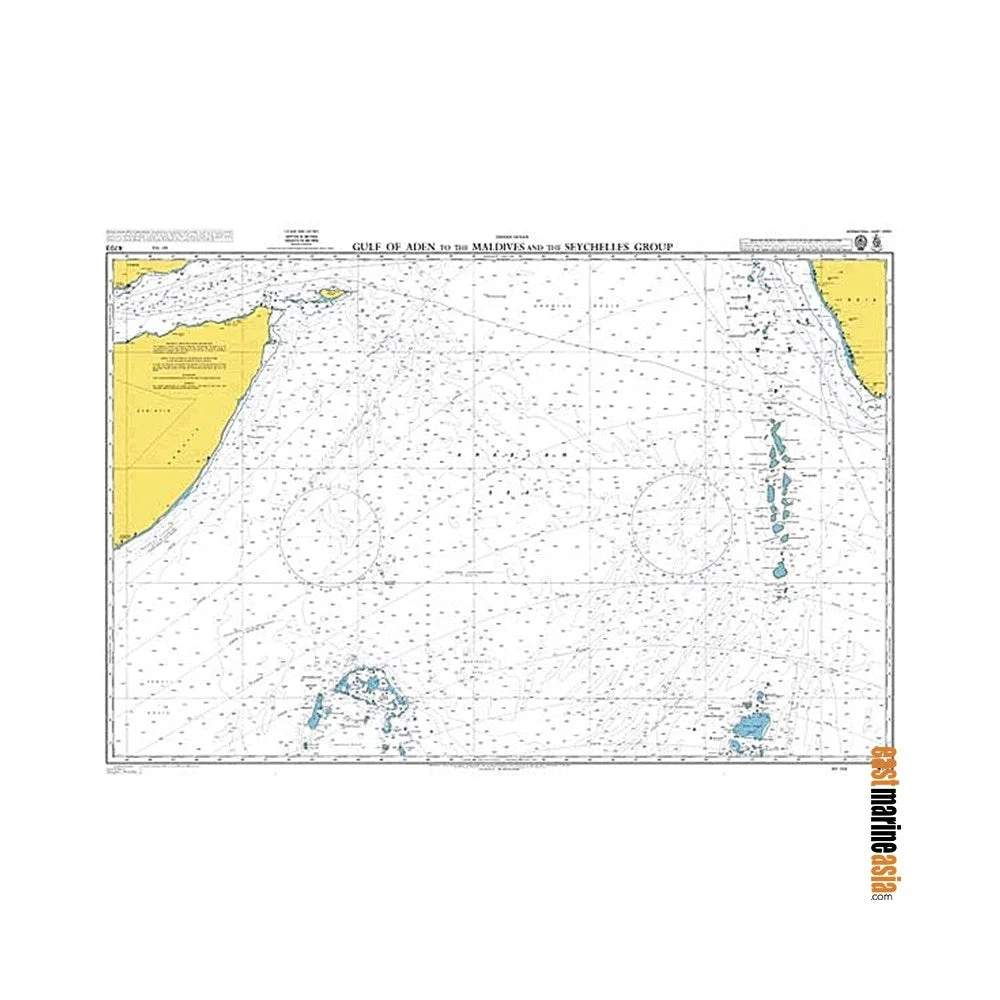 British Admiralty Nautical Chart #4703 Gulf of Aden to the Maldives and Seychelles Group
