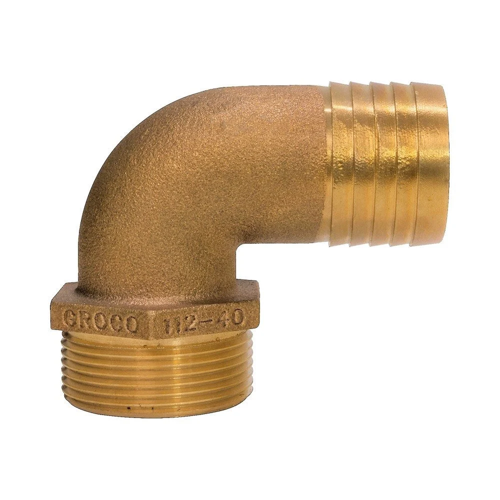 Groco PTHC Series 90° Bronze Pipe to Hose Standard Flow Fittings - BSPP