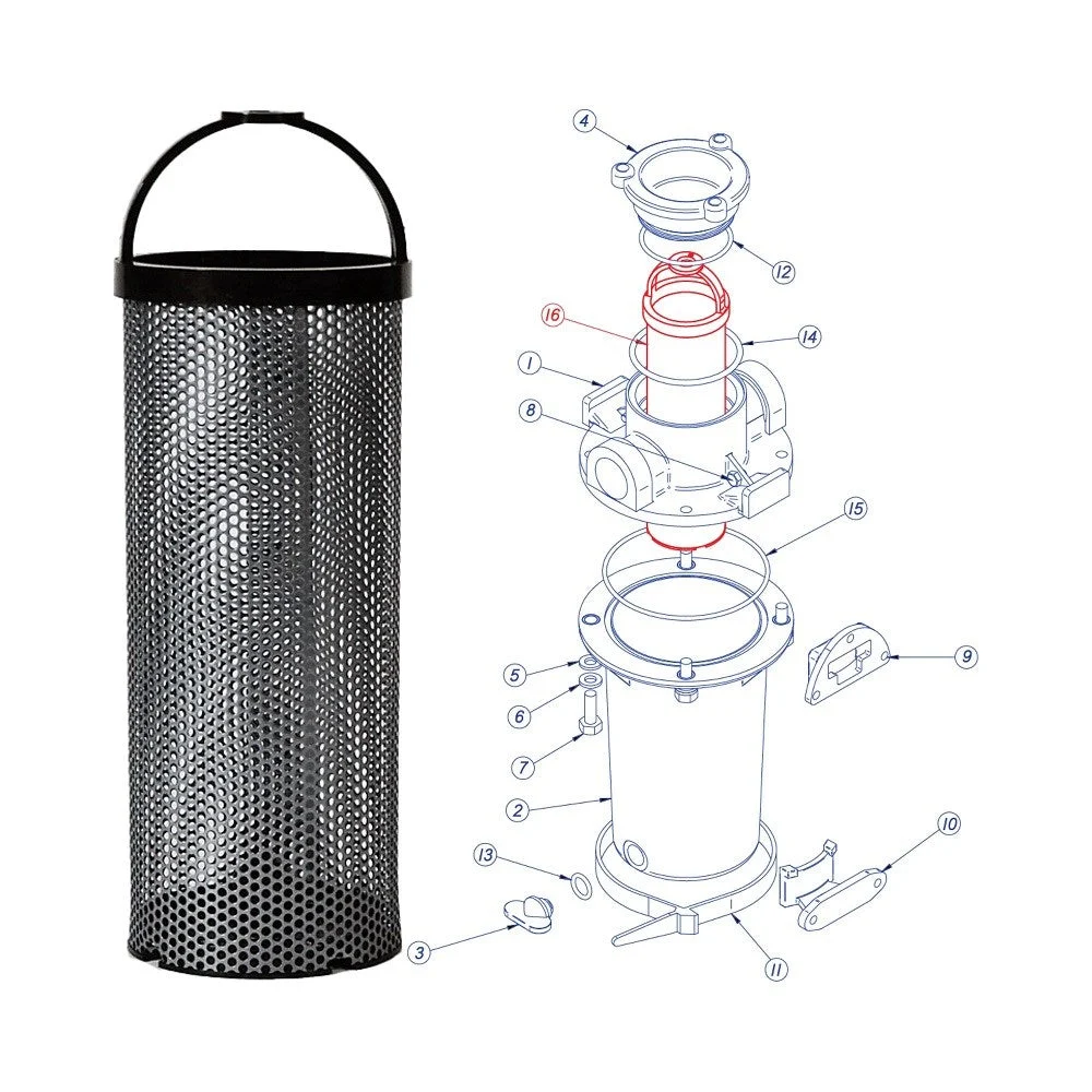 Groco ARG Series Replacement Strainer Basket - 304 Stainless Steel