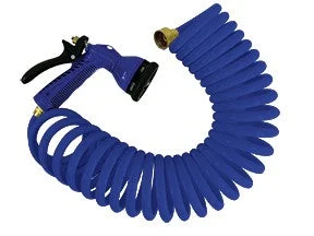 Whitecap Ind Blue Coiled Hose W/Nozzle - 15' – Marine Boat Replacement Part