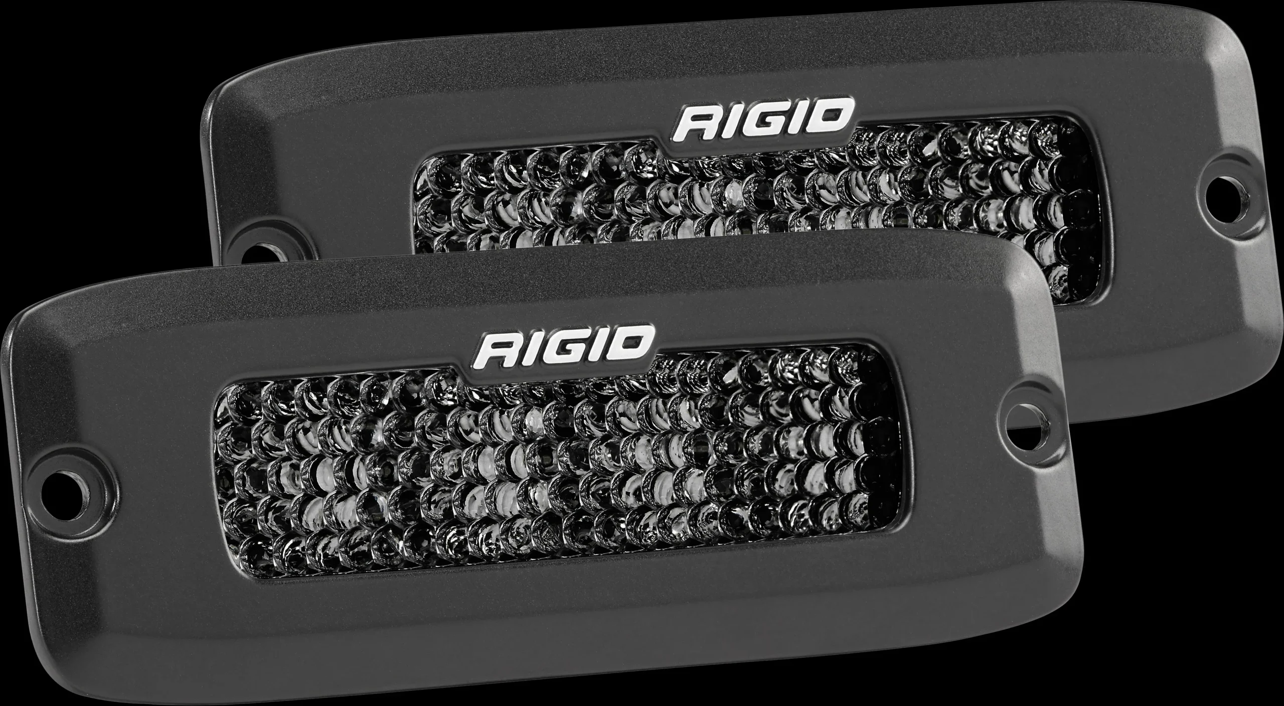 Rigid Industries SR-Q Series Pro Spot Diffused Midnight Flush Mount Pair – Marine Electrical Replacement Part