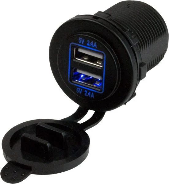 Sea Dog Round Dual Usb Power Socket – Marine Boat Replacement Part