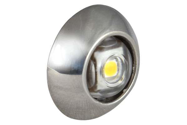 LIGHT EXUMA 1' DOME STAINLESS BLUE