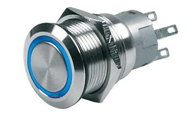 Bep Push But Sw On/Of 12V Blue LED – Marine Electrical Replacement Part