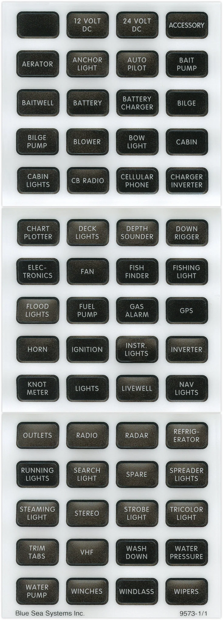Blue Sea Label Kit Dc H2O Compact Blk – Marine Electrical Replacement Part