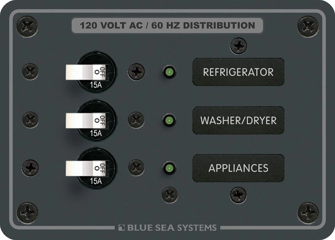 Blue Sea Panel 120Vac 3Pos – Marine Electrical Replacement Part