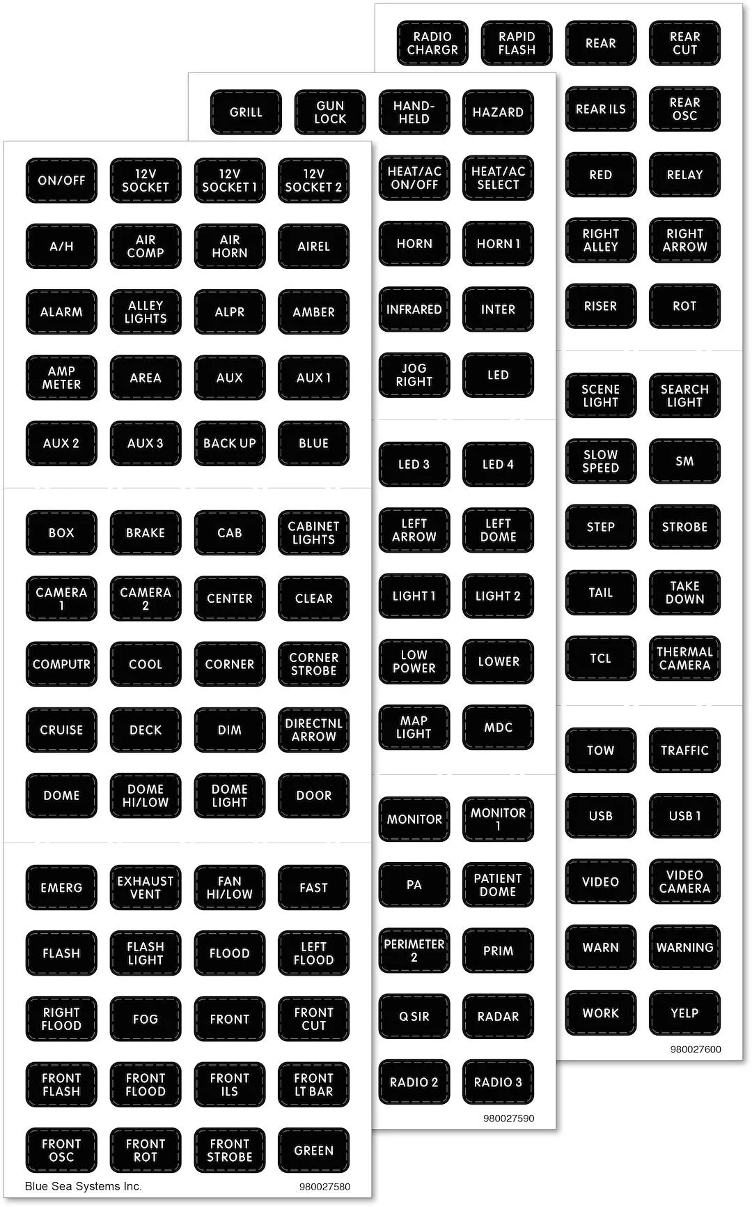 Blue Sea Label Kit Ev Sm Format 180 Pk – Marine Electrical Replacement Part