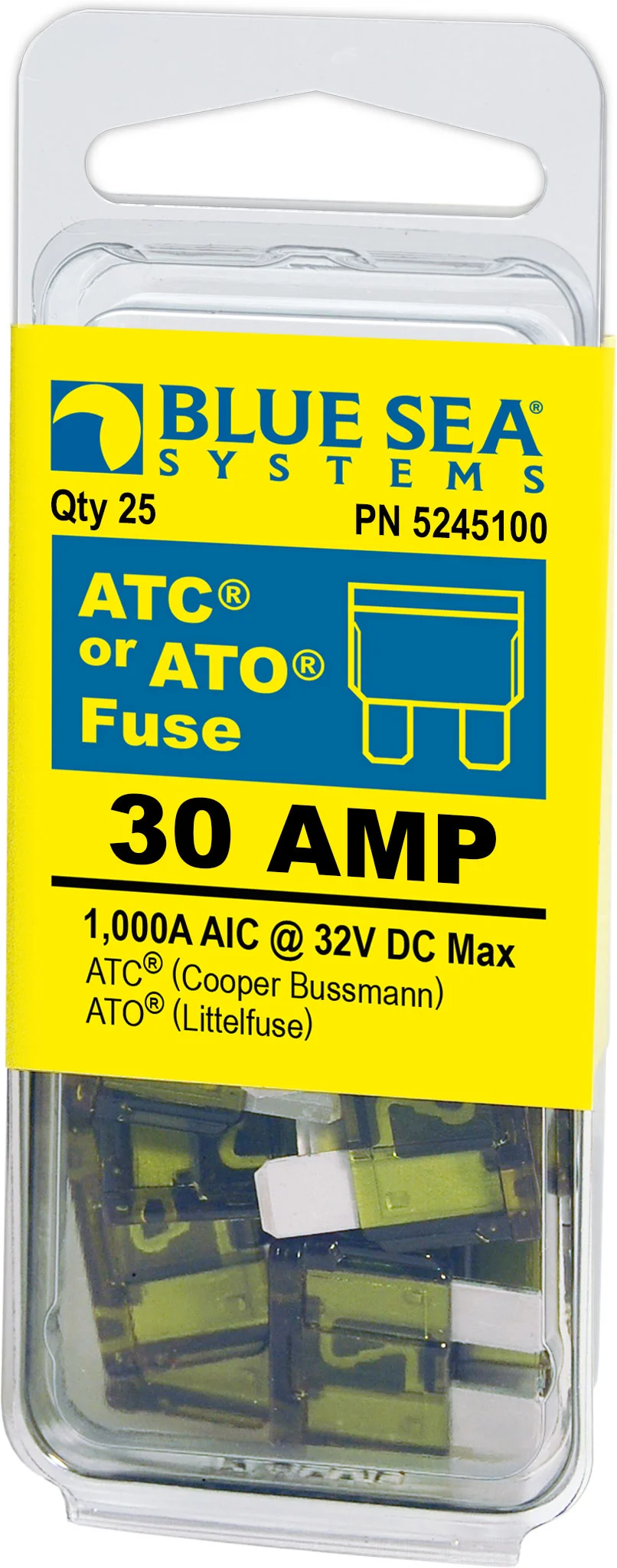 Blue Sea Fuse Ato/Atc 30A Pack 25 – Marine Electrical Replacement Part