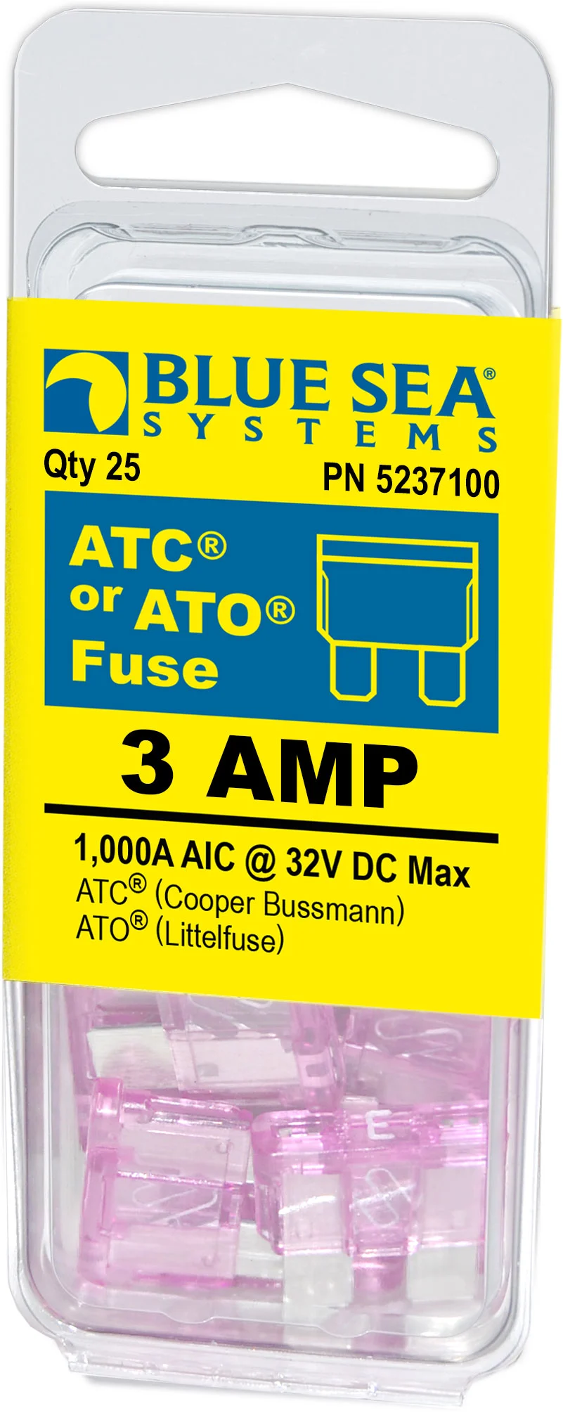 Blue Sea Fuse Ato/Atc 3A Pack 25 – Marine Electrical Replacement Part
