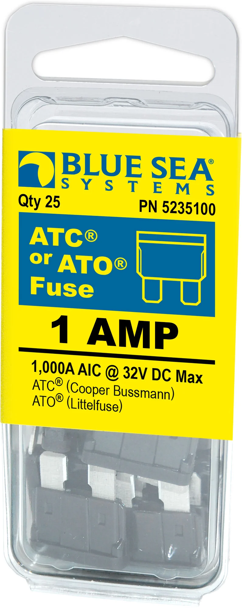 Blue Sea Fuse Ato/Atc 1A Pack 25 – Marine Electrical Replacement Part