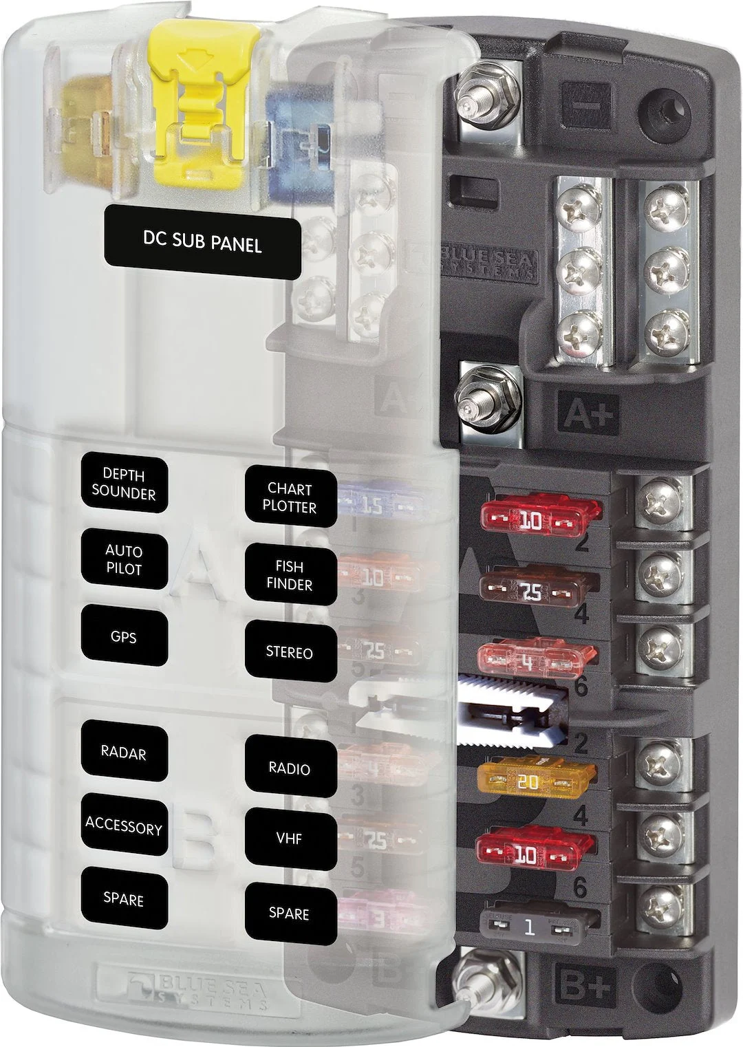 Blue Sea Fuse Block Stblade Dual12 – Marine Electrical Replacement Part
