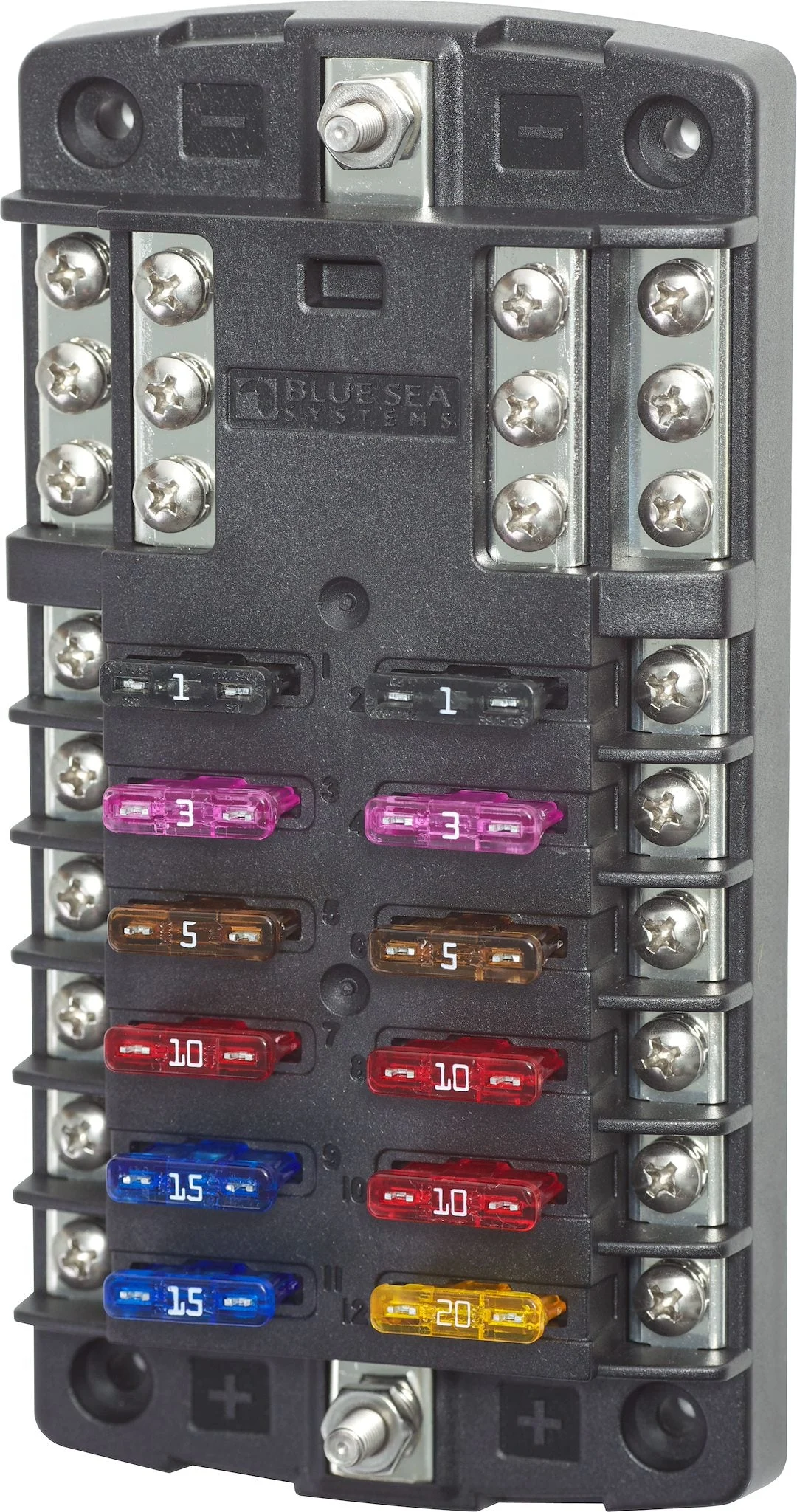 Blue Sea Fuse Block Stblade 12Circ W/Gnd – Marine Electrical Replacement Part