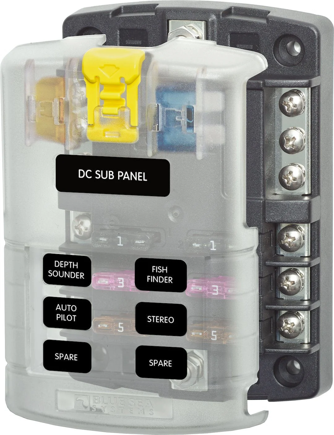 Blue Sea Fuse Block Stblade 6Circ W/Gnd/Cvr – Marine Electrical Replacement Part