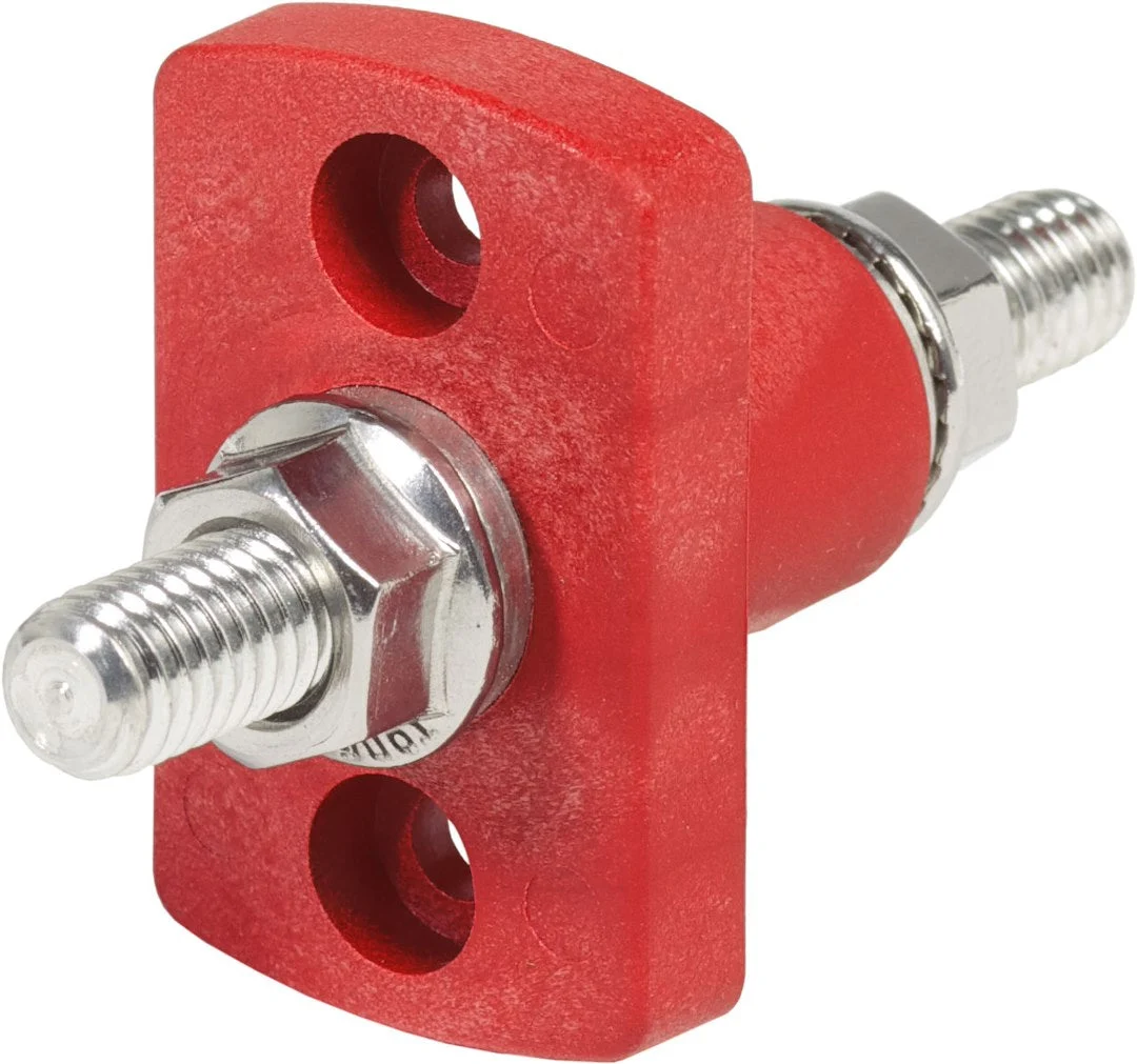 Blue Sea Termsm Feedthrough 3/8-16 Stud Red – Marine Electrical Replacement Part