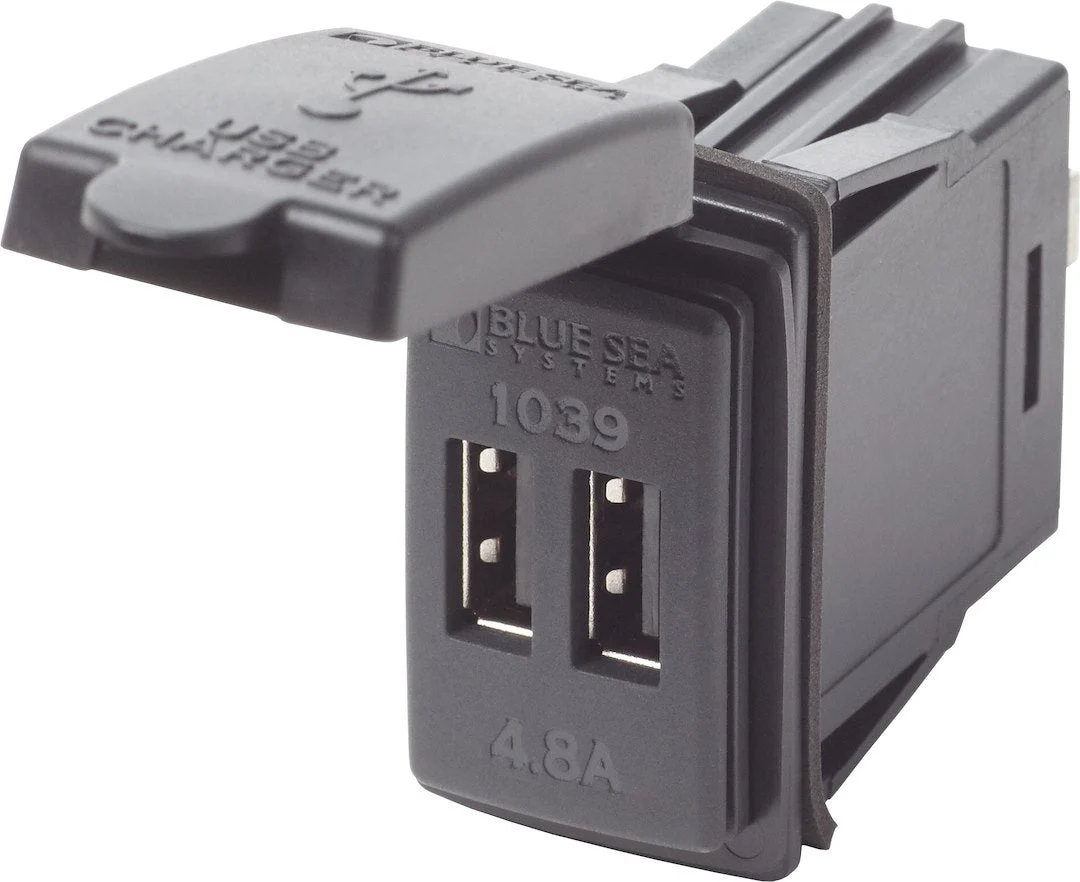 Blue Sea 12/24Vdc Dual Usb 4.8A Swmnt – Marine Electrical Replacement Part