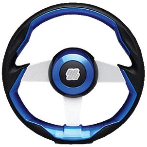 Uflex Steering Wheel-Blu Grip Slvr Spk Grimani Bl/S