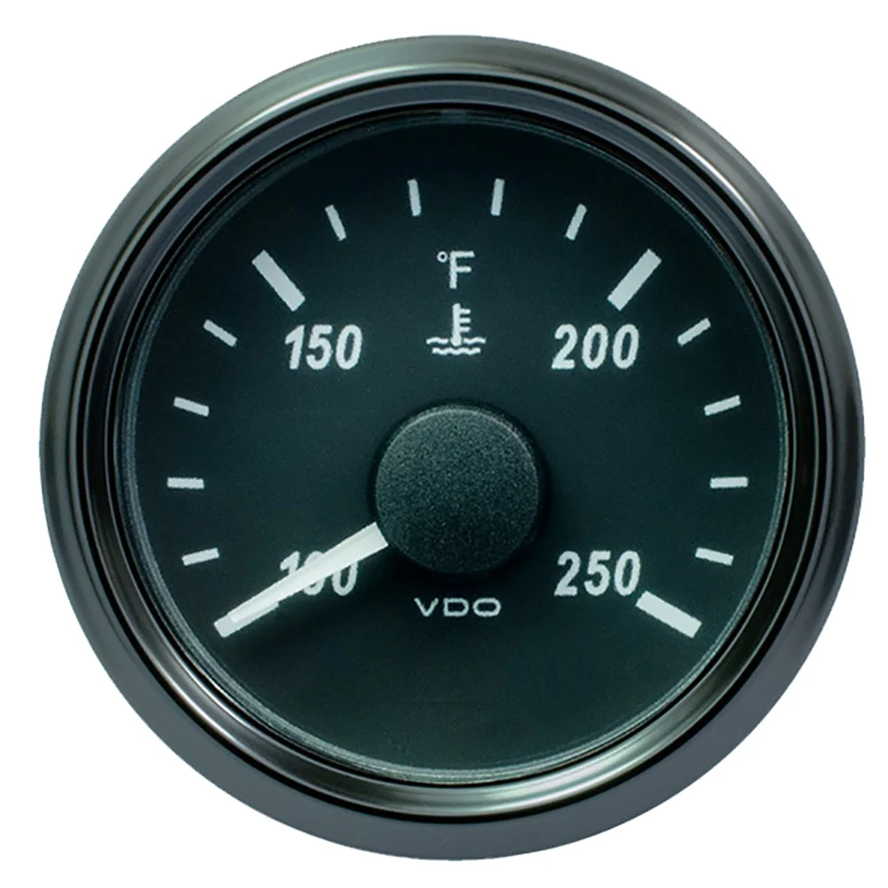 Vdo SingleViu 52mm (2-1/16") Water Temp. Gauge - 250° F - 291-22 OHM – Marine Electrical Replacement Part