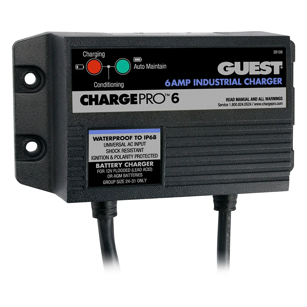 Guest 6A/12V 1 Bank 120V Input On-Board Battery Charger – Marine Boat Replacement Part