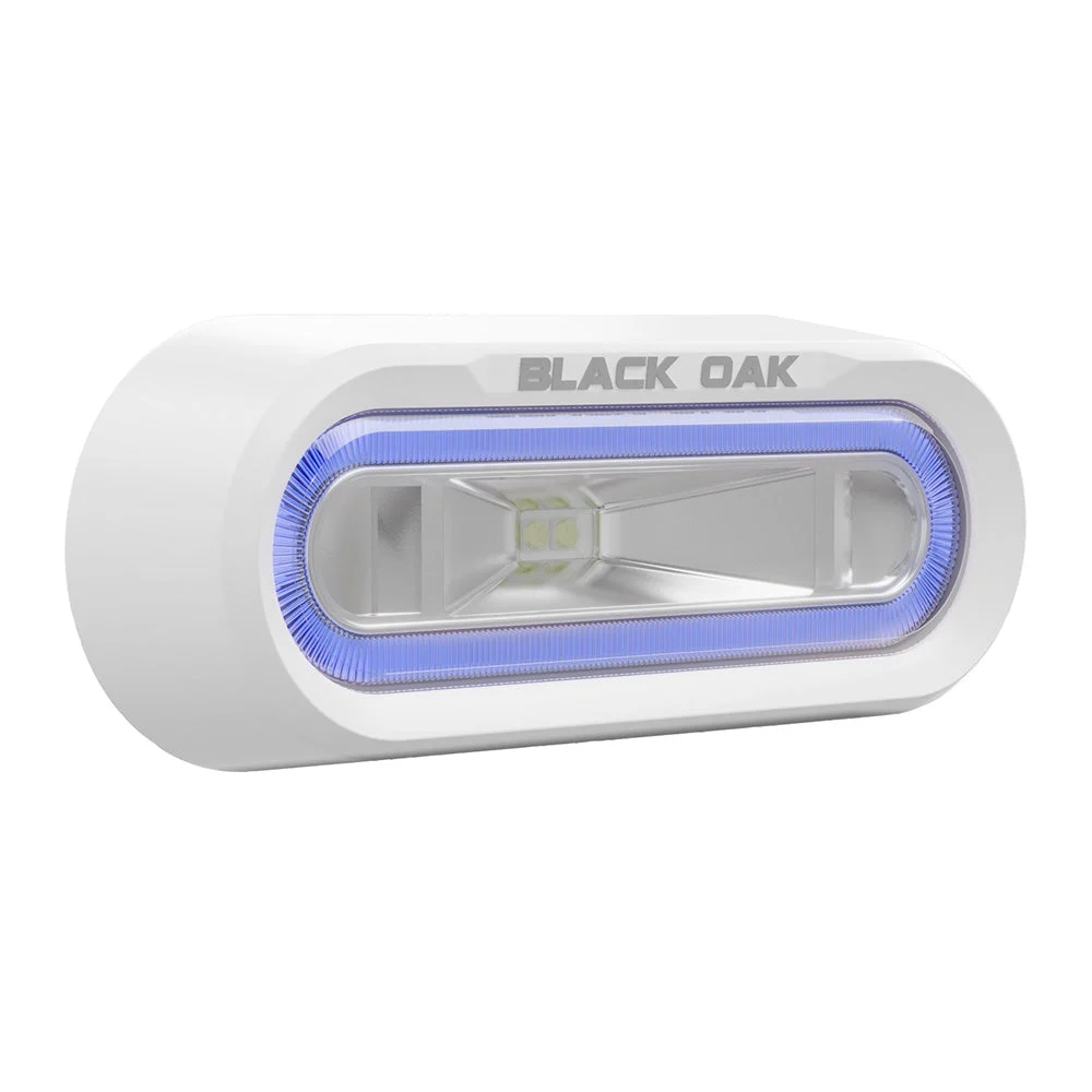 Black Oak LED Black Oak Low Pro™ Off Road Spreader Light - Bracket Mount - White Housing - Blue LED – Marine Electrical Replacement Part