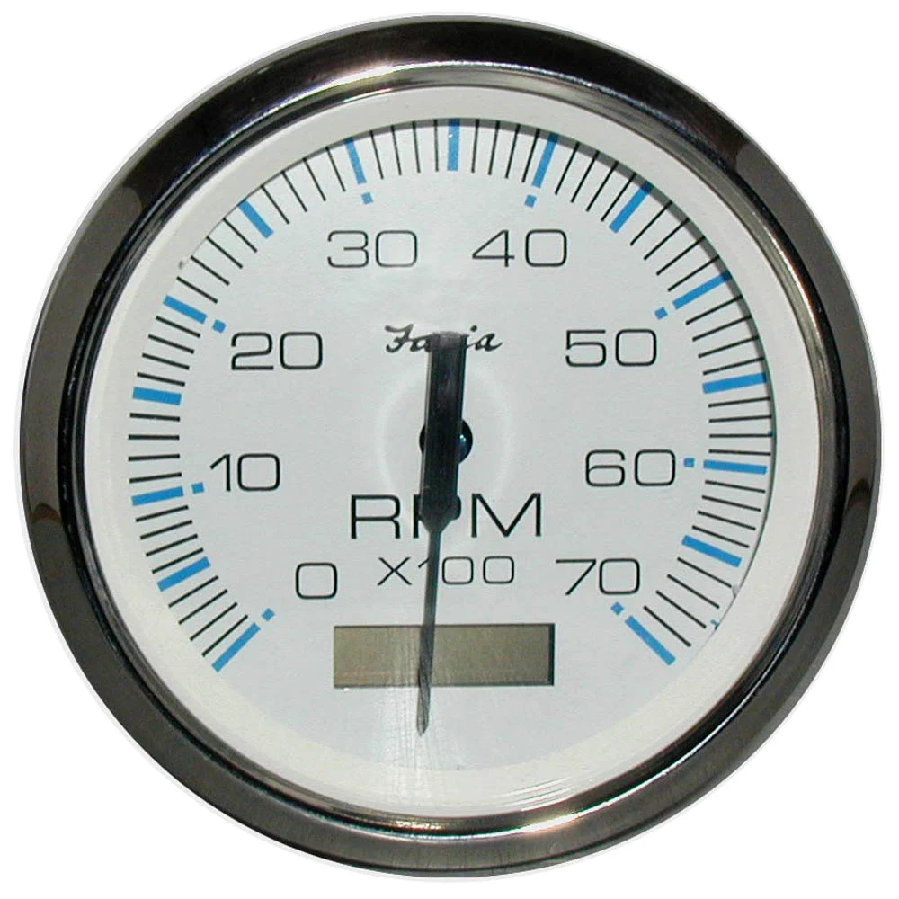 Faria Beede Instruments Outboard Chesapeake White SS 4" Tachometer w/Hourmeter - 7000 RPM (Gas) (Outboard)