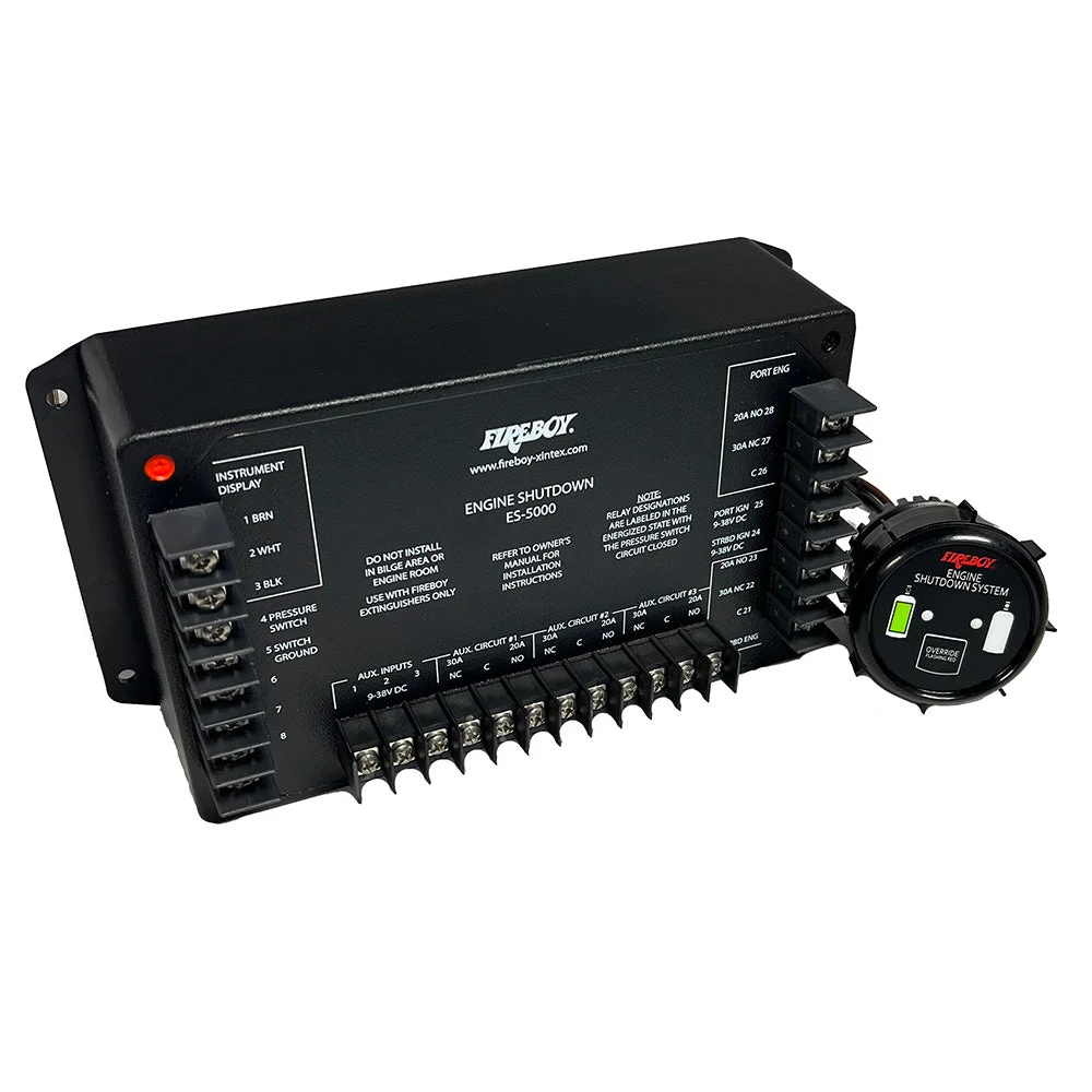 Fireboy-Xintex Engine Shutdown - 5 Circuit w/20A Relays - Round Display – Marine Boat Replacement Part