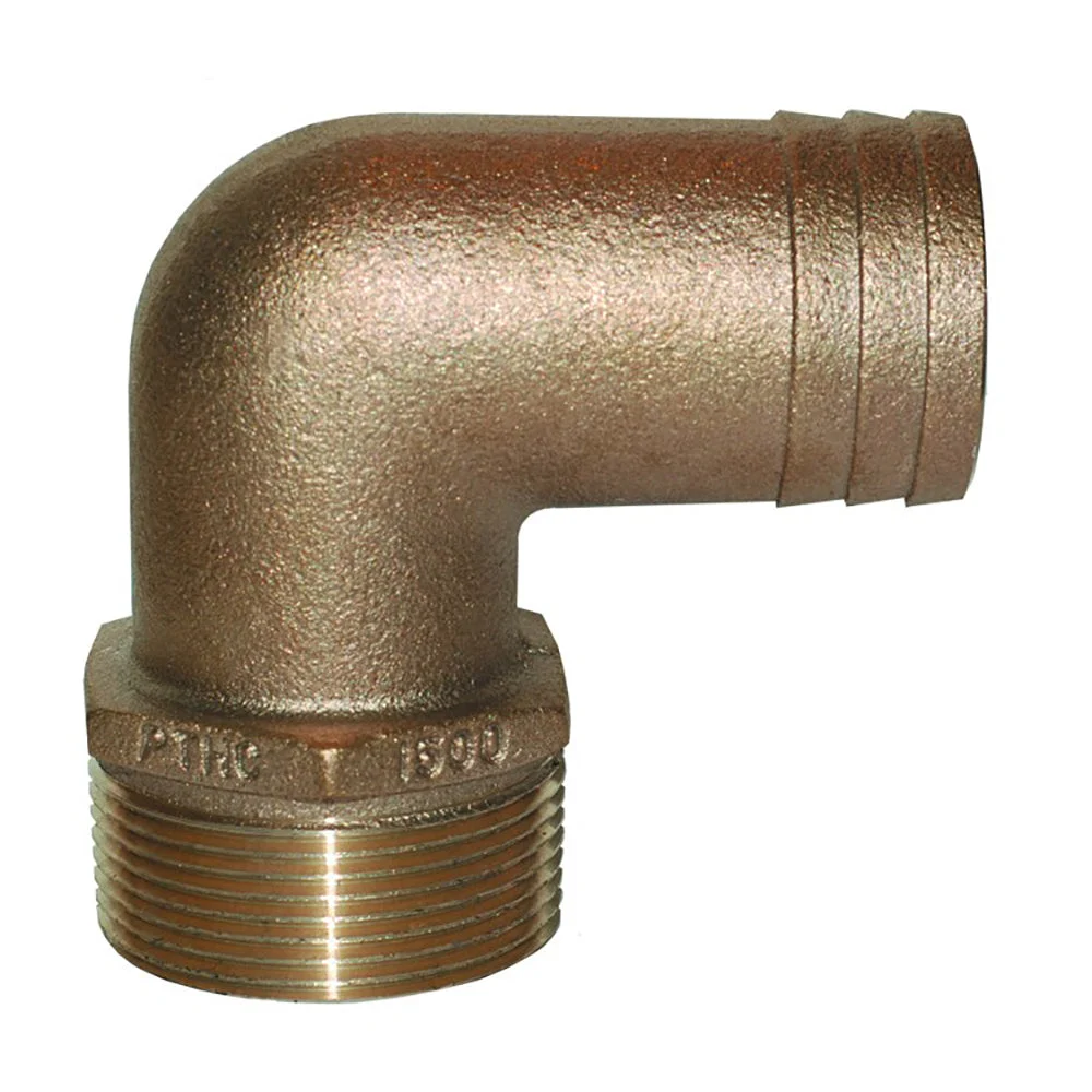 Groco 3/4" NPT x 3/4" ID Bronze 90 Degree Pipe to Hose Fitting Standard Flow Elbow – Boat Pump & Plumbing Part