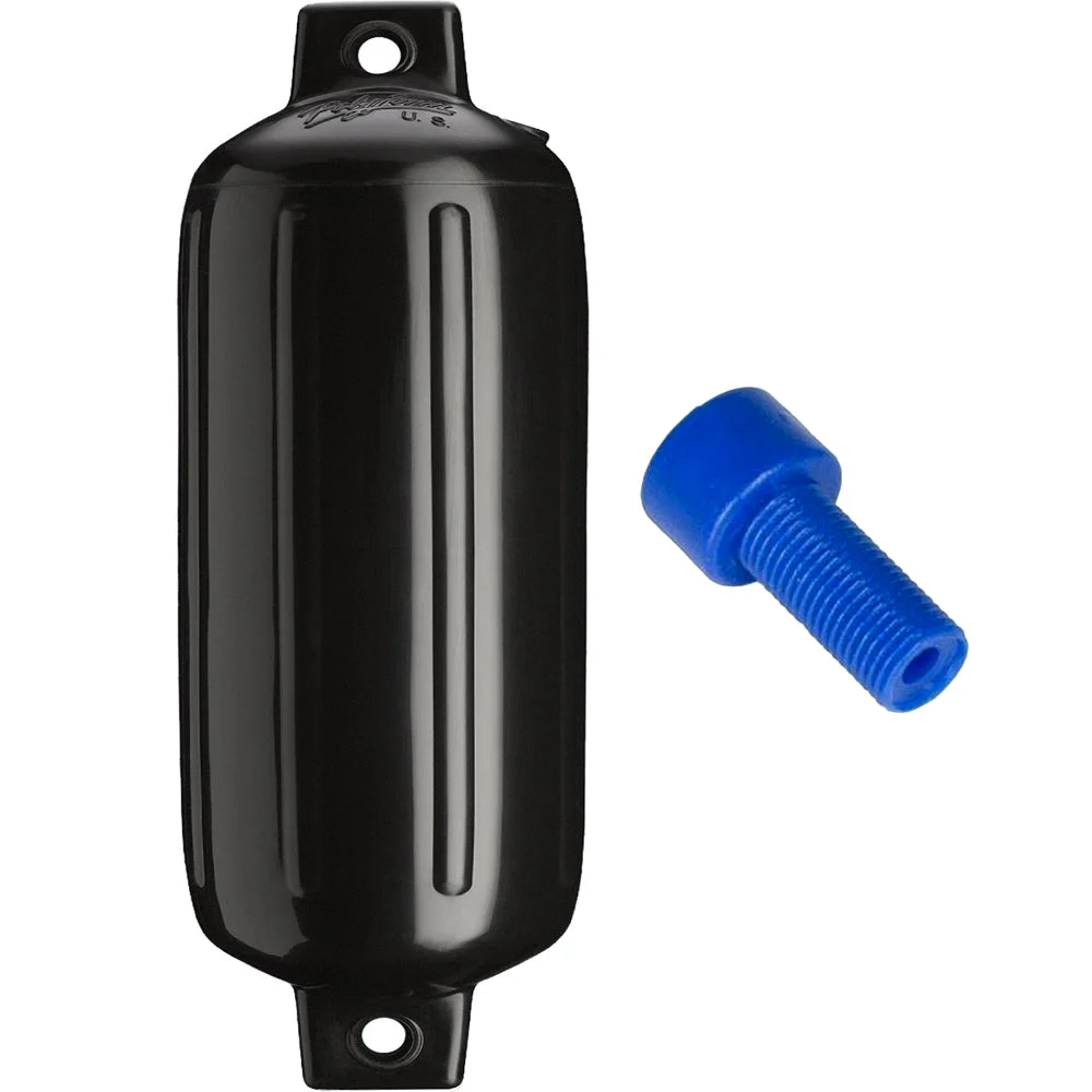 Polyform U.S. Polyform G-5 Twin Eye Fender 8.8" x 26.8" - Black w/Adapter – Marine Boat Replacement Part