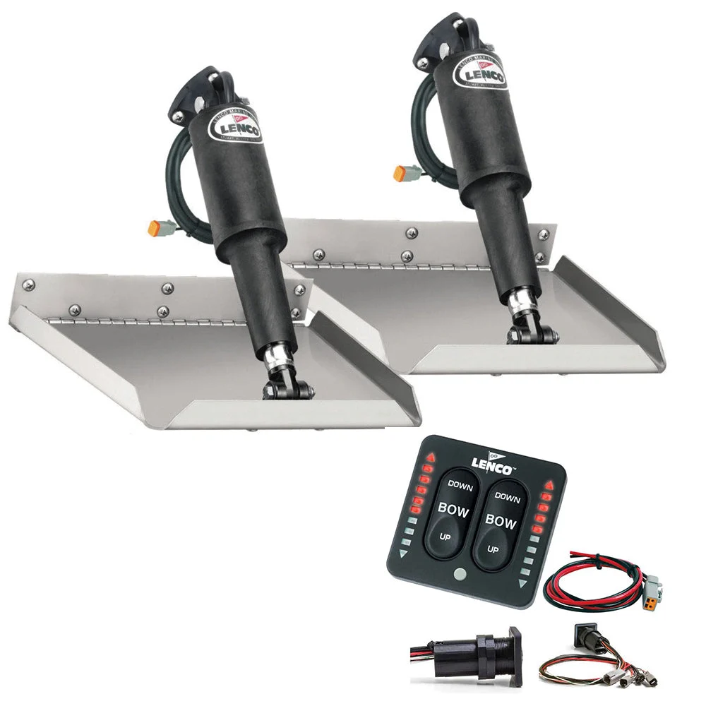 Lenco Marine 12" x 12" Edgemount Trim Tab Kit w/LED Indicator Switch Kit 12V
