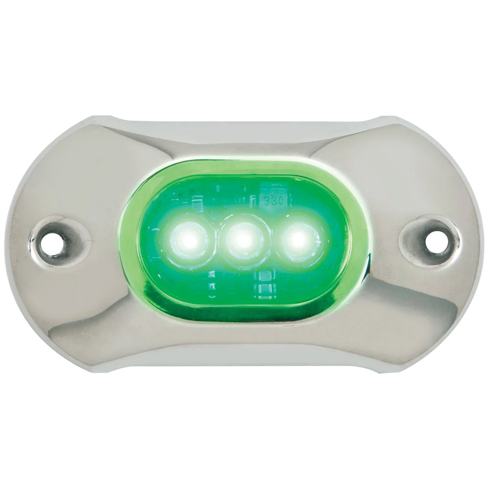 Attwood Marine Light Armor Underwater LED Light - 3 LEDs - Green