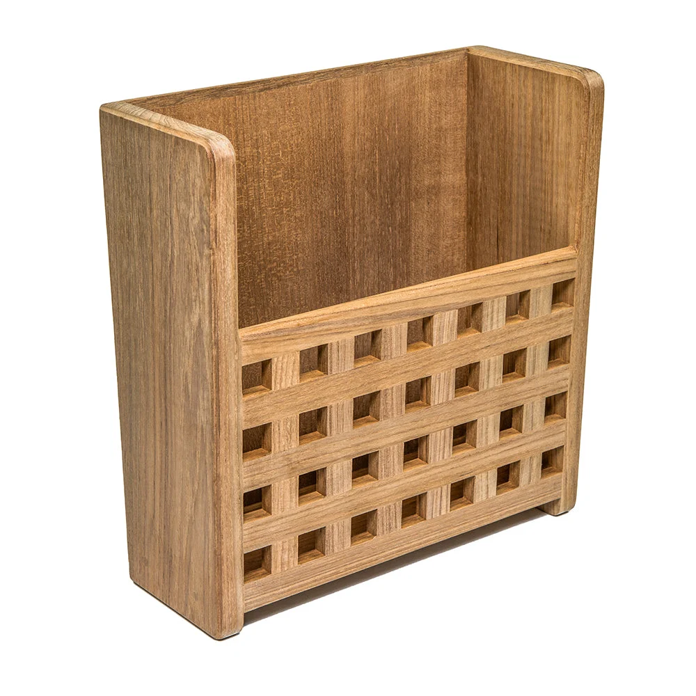 Whitecap Teak Grate Front Magazine Rack – Marine Boat Replacement Part
