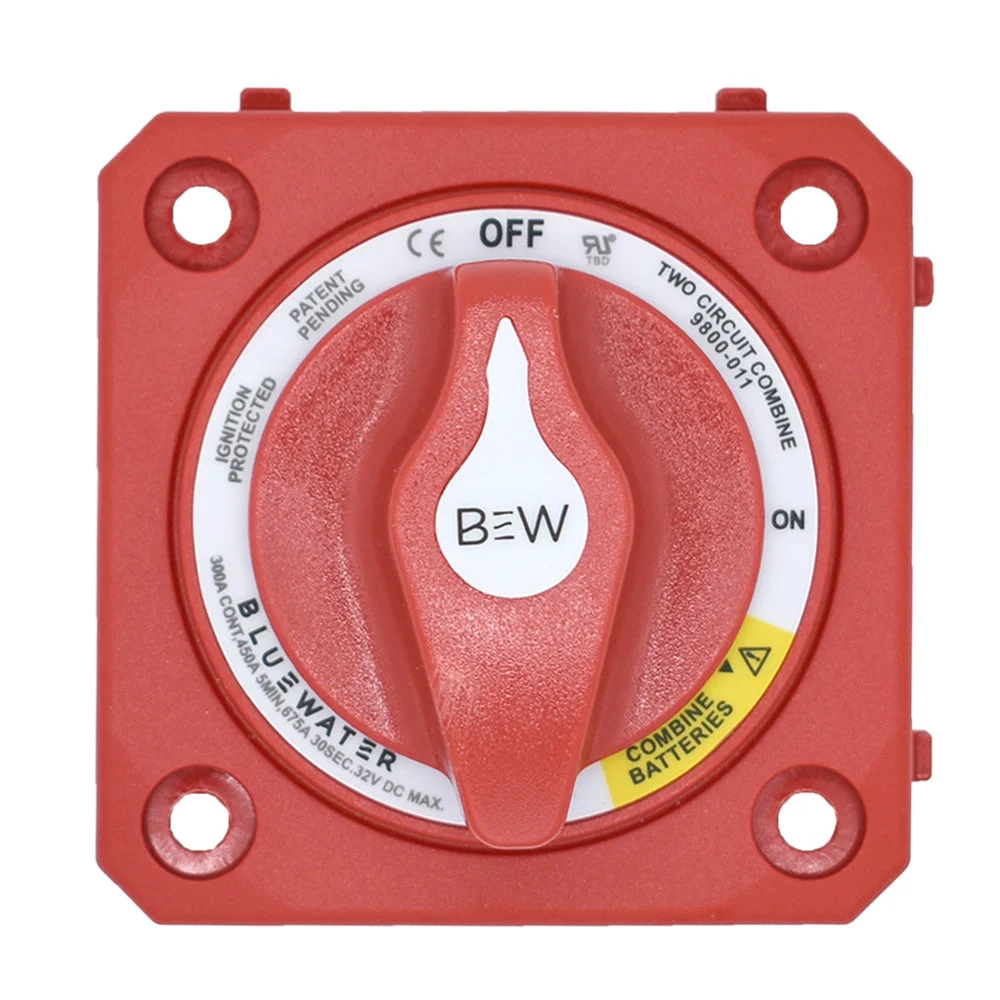 Bluewater Off/On Combine Battery Switch w/o Base - Panel Mount - Red – Marine Boat Replacement Part