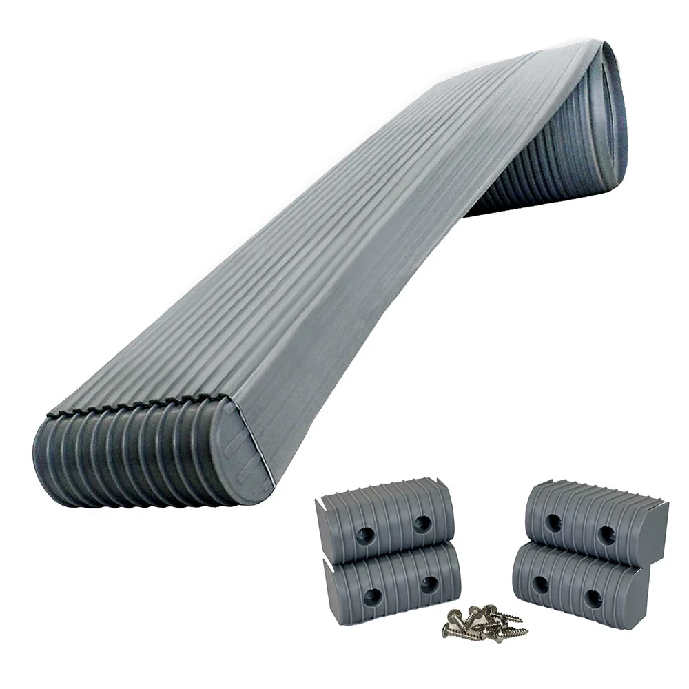 Caliber BunkWrap Kit - Grey 16' x 2" x 4" Roll + 4 Caps + HRDW Roll + 4 Endcaps & Stainless Steel Hardw – Marine Boat Replacement Part