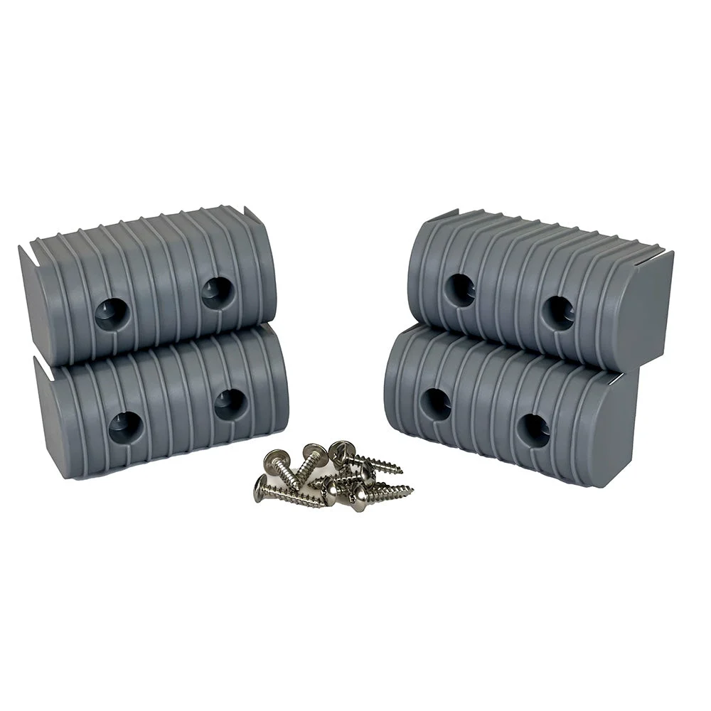 Caliber BunkWrap End Cap 2x4" Grey Accessory Kit w/Stainless Steel Hardware *4-Pack – Marine Boat Replacement Part