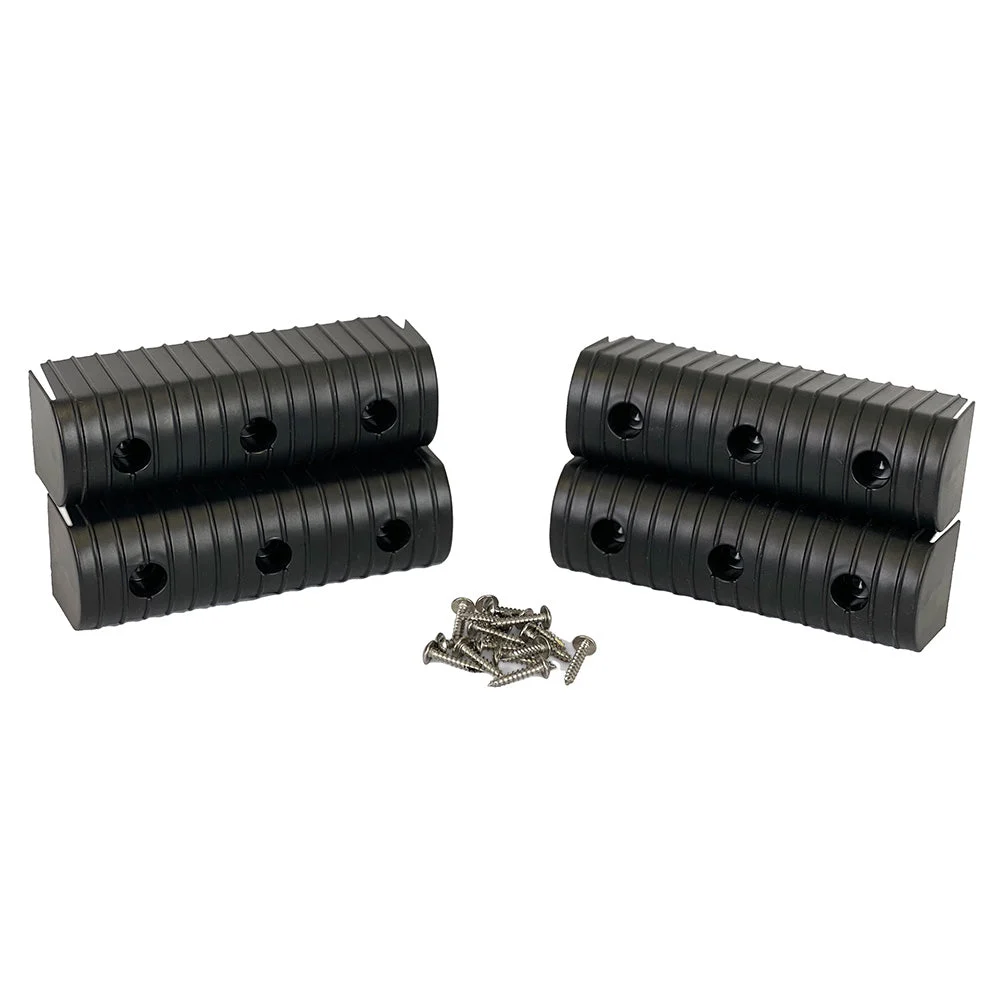 Caliber BunkWrap End Cap 2x6" Black Accessory Kit w/Stainless Steel Hardware *4-Pack – Marine Boat Replacement Part