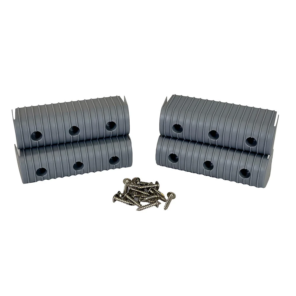 Caliber BunkWrap End Cap 2x6" Grey Accessory Kit w/Stainless Steel Hardware *4-Pack – Marine Boat Replacement Part