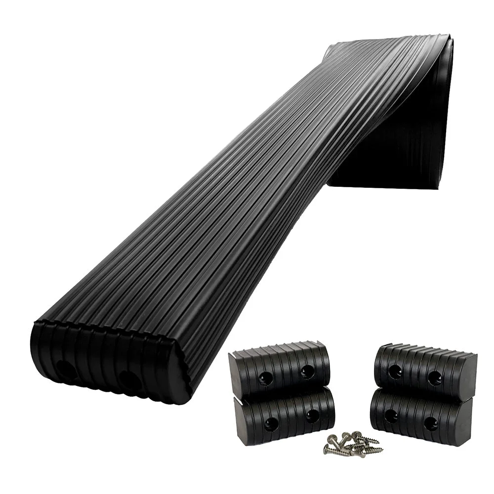 Caliber BunkWrap Kit - Black 16' x 2" x 4" Roll + 4 Caps + HRDW Roll + 4 Endcaps & Stainless Steel Hard – Marine Boat Replacement Part