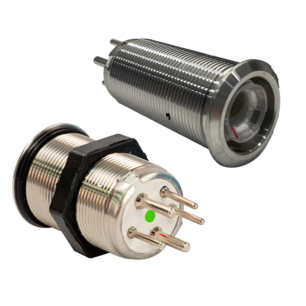 Bluewater 22mm Inrush Push Button Switch Momentary - Blue/Red LED - Switch Body Only – Marine Boat Replacement Part