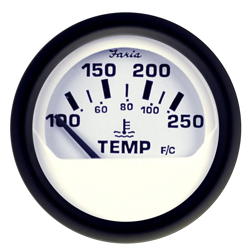 Faria Beede Instruments Euro White 2" Water Temperature Gauge (100-250°F) – Marine Boat Replacement Part