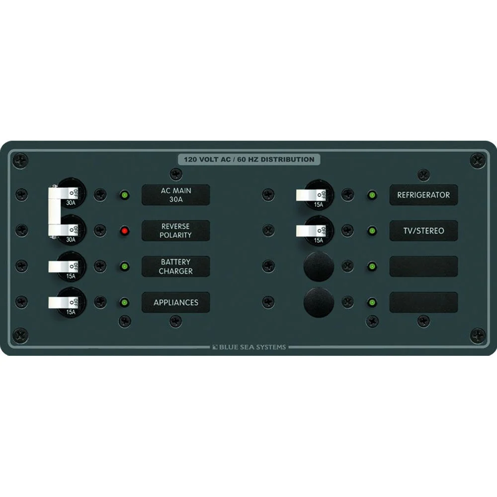 Blue Sea Systems 8412 AC Main + 6 Positions - White – Marine Electrical Replacement Part