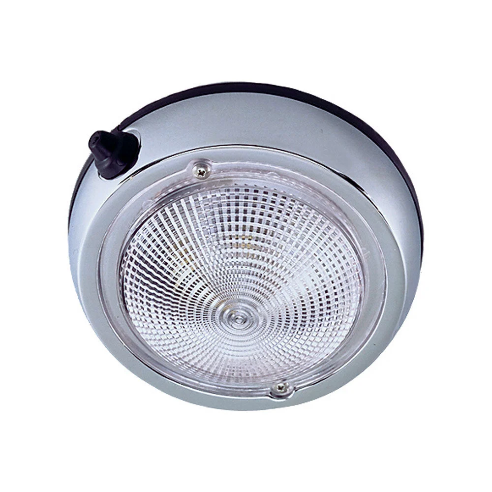 Perko Surface Mount Dome Light - 6" O.D.(5" Lens) - Chrome Plated – Marine Boat Replacement Part