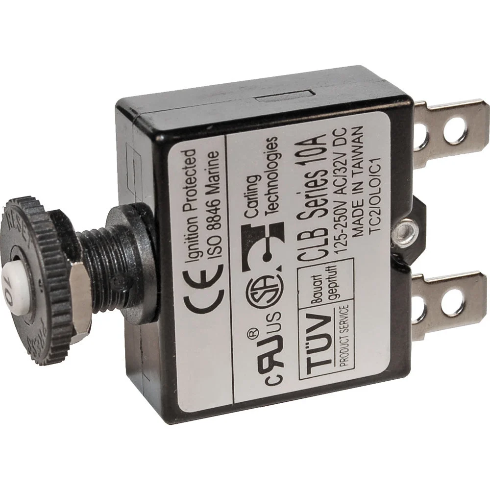 Blue Sea Systems 7054 10A Push Button Thermal with Quick Connect Terminals – Marine Boat Replacement Part