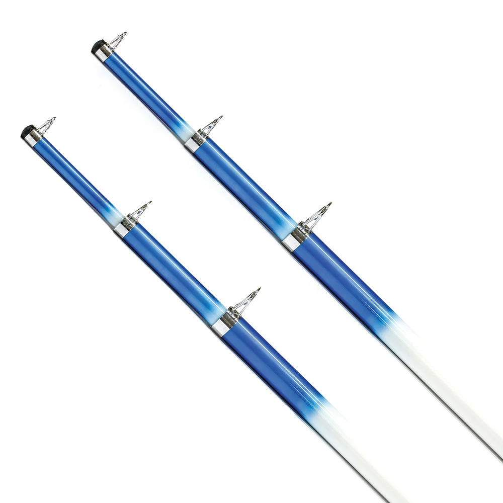 Tigress 15' Telescoping Fiberglass Outrigger Poles - 1-1/8" O.D. - White/Blue - Pair – Marine Boat Replacement Part