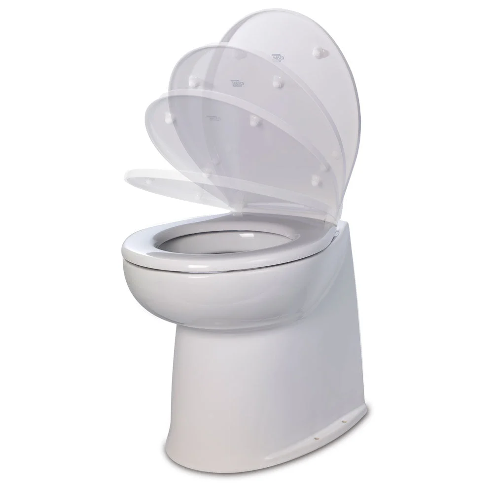 Jabsco 17" Deluxe Flush Fresh Water Electric Toilet w/Soft Close Lid - 24V – Marine Boat Replacement Part